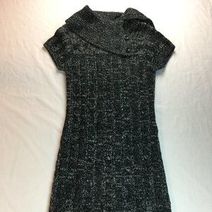 AB Studio Cable Knit Cowl-Neck Sweater Dress SZ M